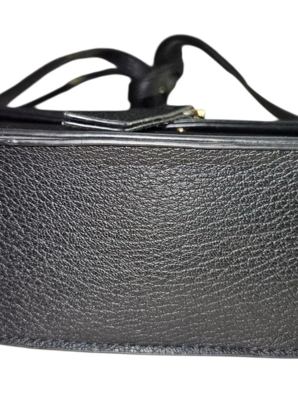 Women's Black Crossbody Saddle Bag with Silver-Tone Accent